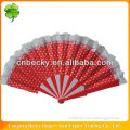 Promotional new designs lace fabric hand fan
